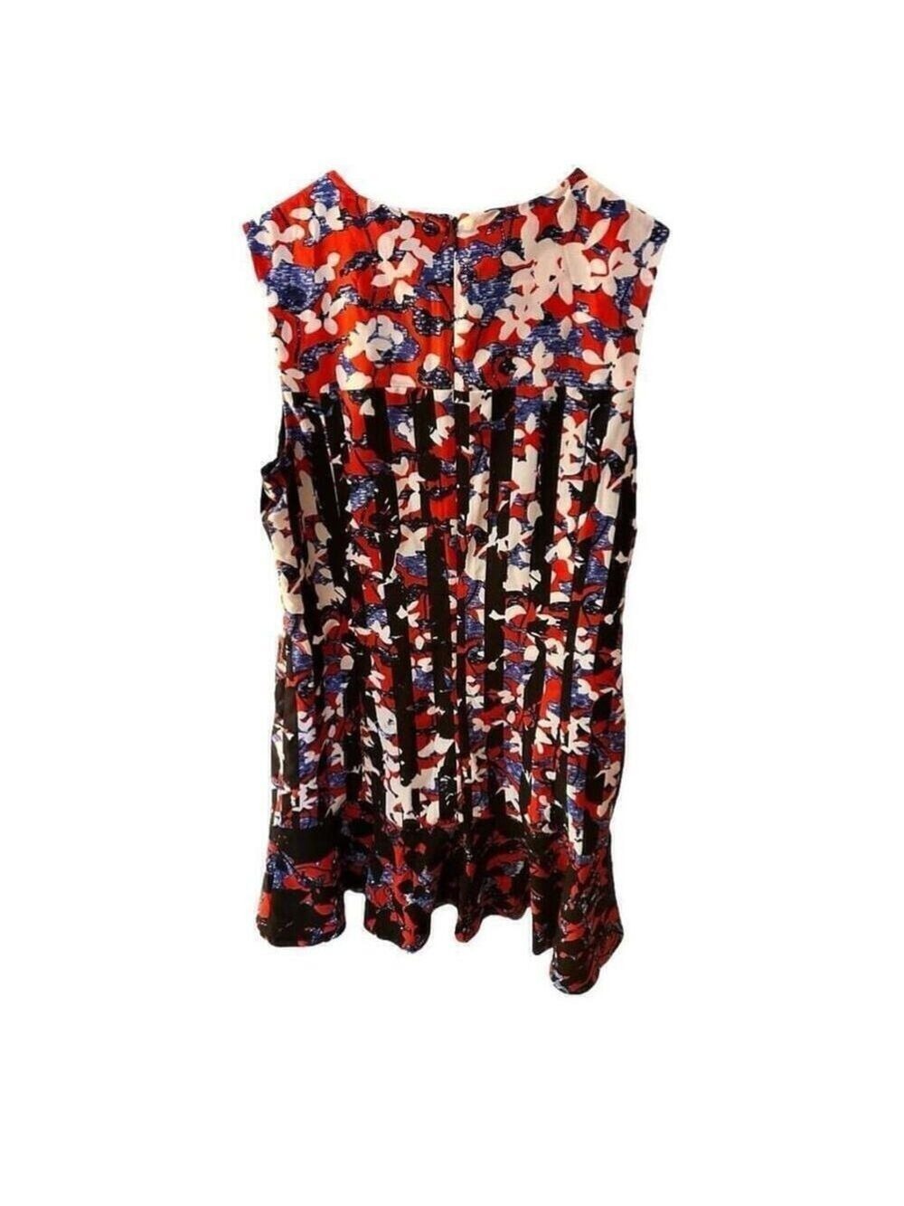 Peter Pilotto Womens Floral Crepe Sheath Dress F16826606 Fluted Hem Black Red - Picture 6 of 14